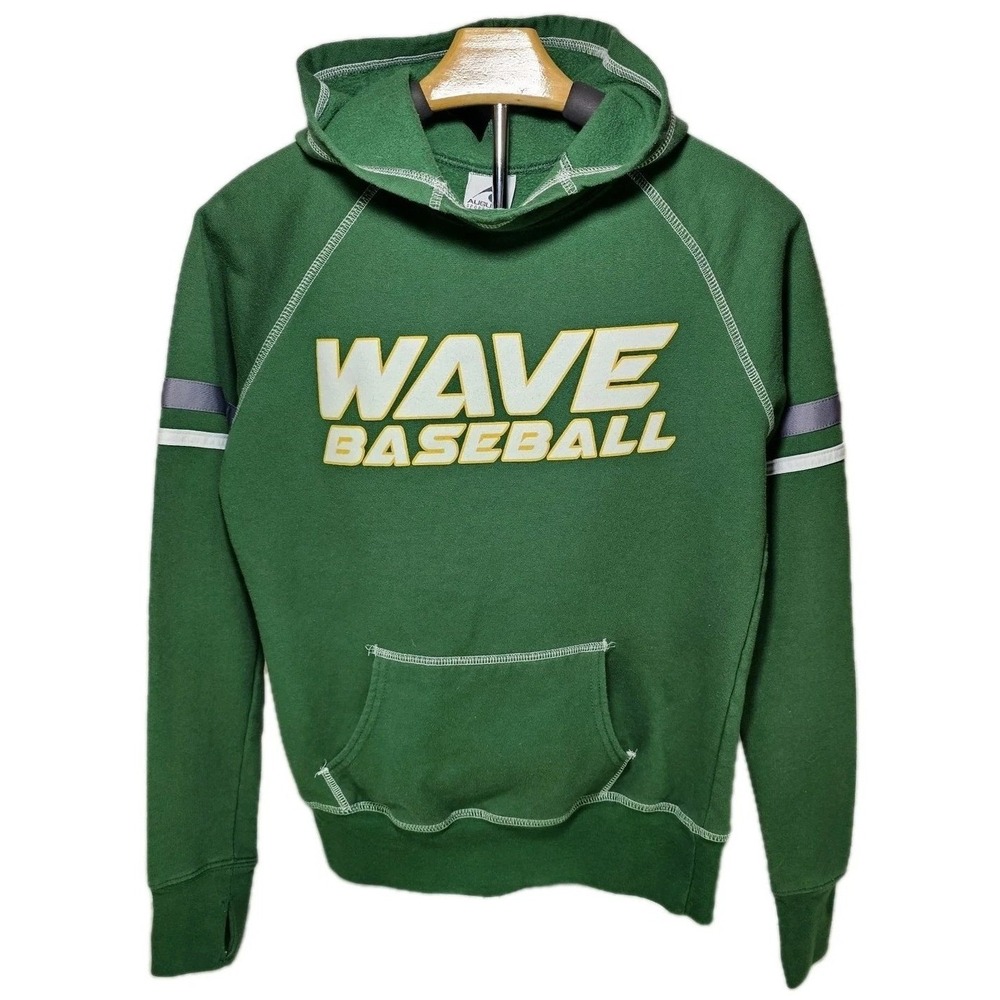 Augusta Sportswear Green Womens Wave Baseball Hoodie Raglan Sleeve Athletic Sz S